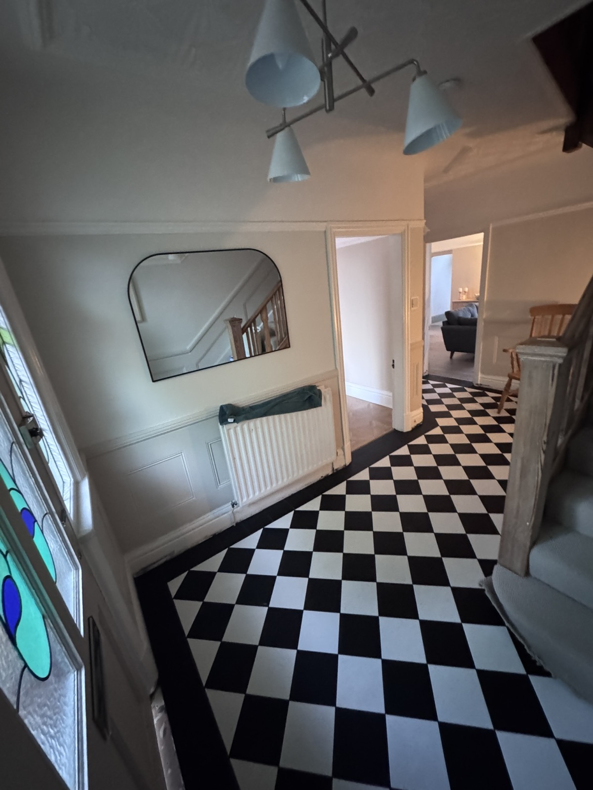 Freshly tiled hallway floor in a Wirral home