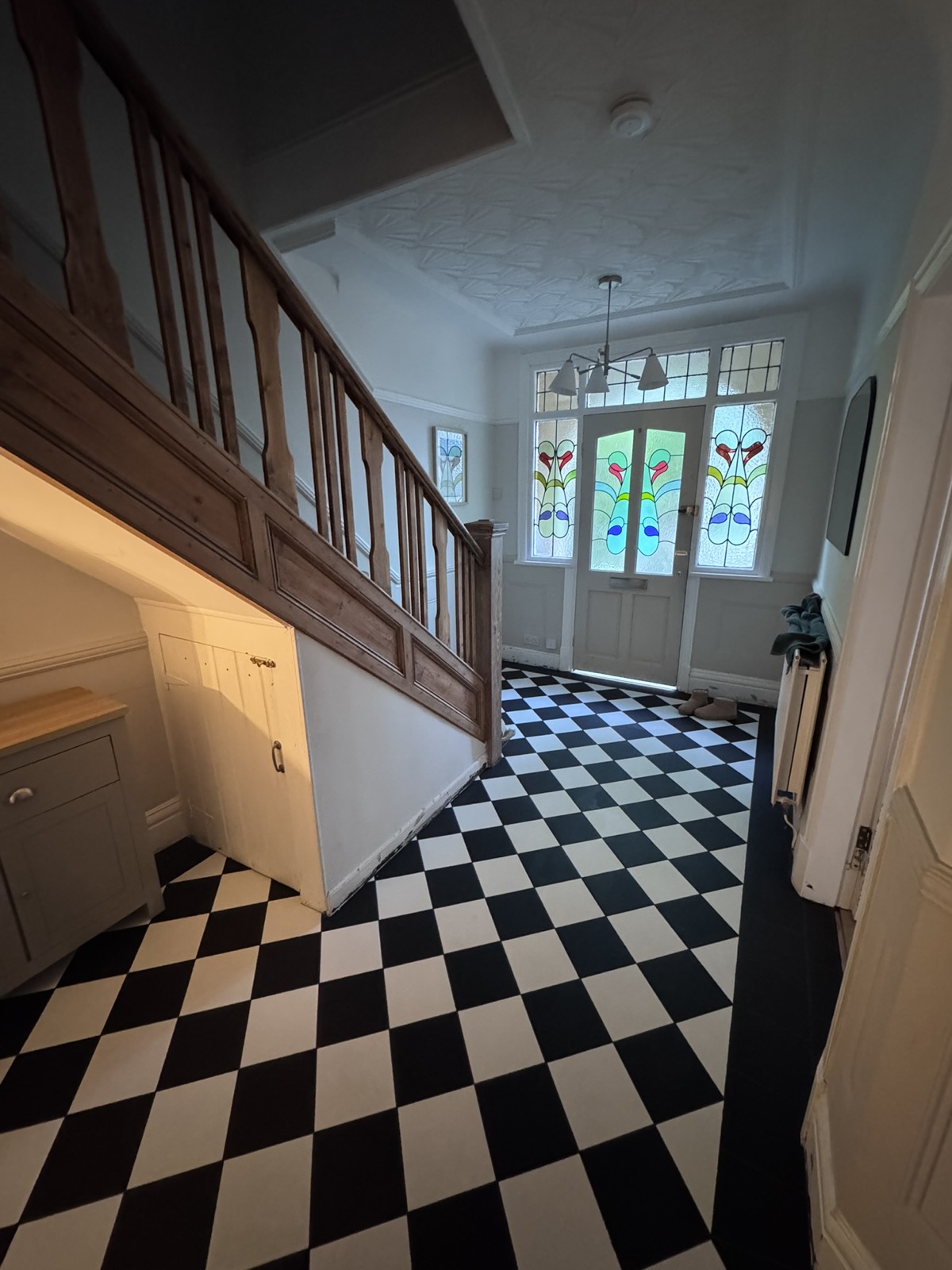 Victorian style hall floor tiles fitted by BP Plumbing